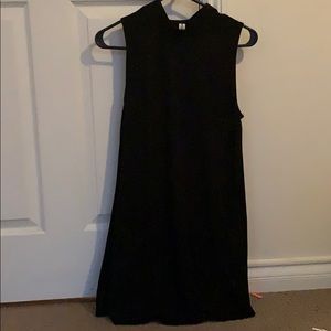 Black, high necked dress.